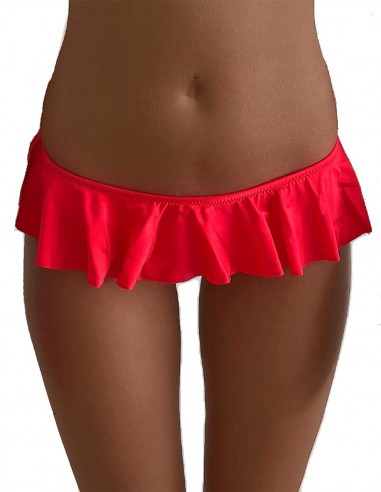 Brasiliana o slip con balze (volant), colore rosso