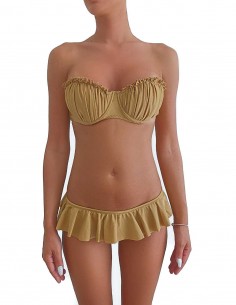 Bikini sabbia fascia push up balconcino con volant slip o brasiliana